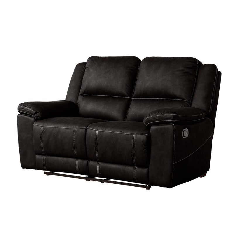 Oregon 2 Seater Fabric Recliner Sofa - Jet