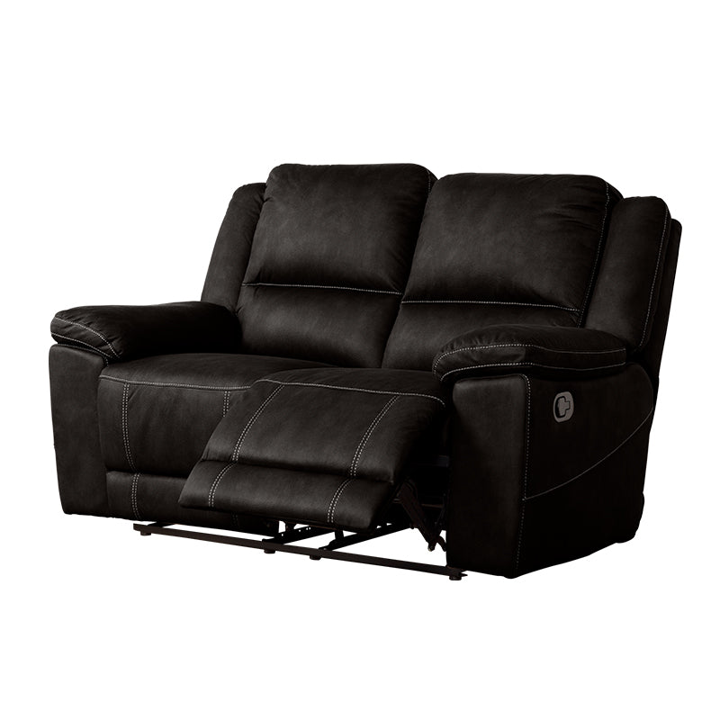 Oregon 2 Seater Fabric Recliner Sofa - Jet
