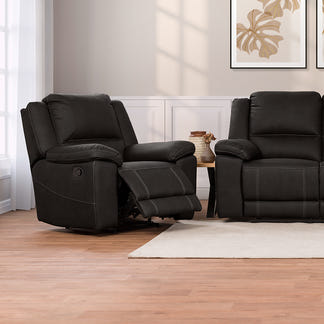 Oregon Manual Recliner Fabric Armchair - Jet
