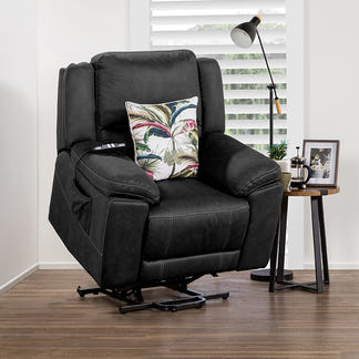 Oregon Lift & Recline Fabric Armchair - Jet