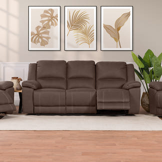 Oregon 3 Seater Recliner Fabric Sofa - Graphite