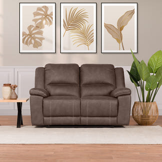 Oregon 2 Seater Fabric Recliner Sofa - Graphite