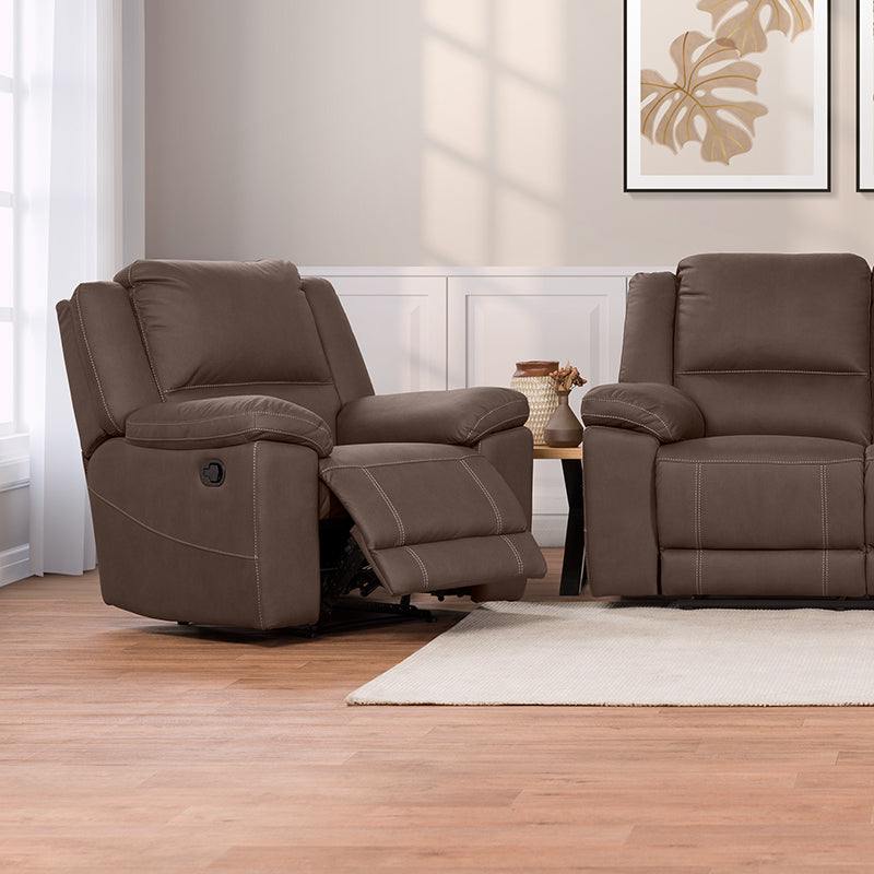 Oregon Manual Recliner Fabric Armchair - Graphite
