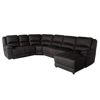 Oregon 6 Seater Corner Fabric Lounge with RHF Chaise - Jet