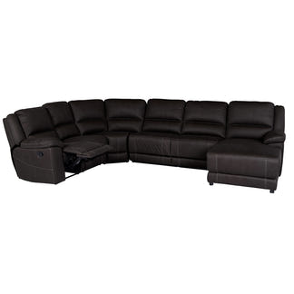 Oregon 6 Seater Corner Fabric Lounge with RHF Chaise - Jet