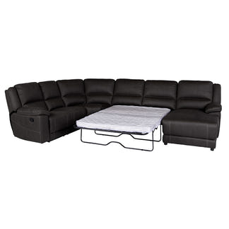 Oregon 6 Seater Corner Fabric Lounge with RHF Chaise - Jet
