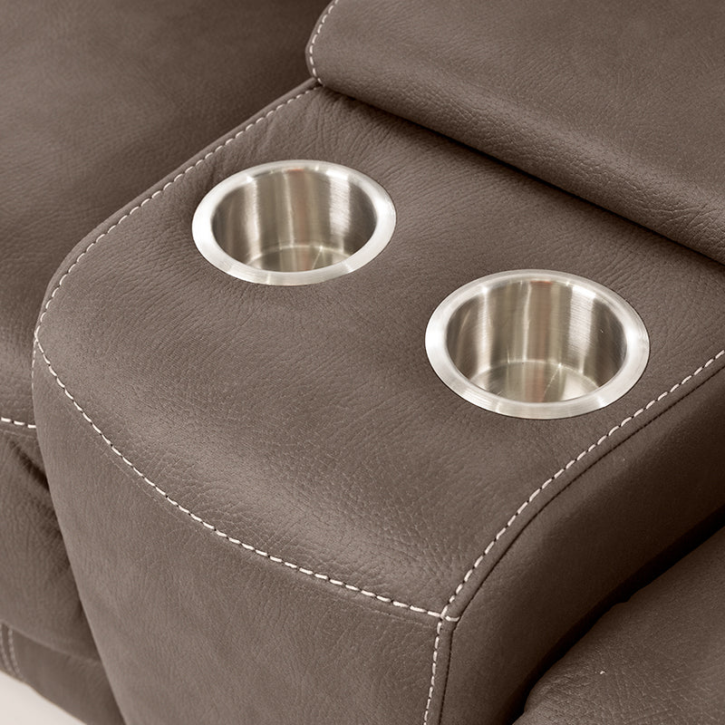 Oregon 4 Seater Recliner Home Theatre Fabric Lounge - Graphite