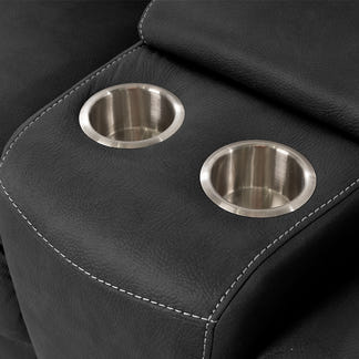 Oregon 4 Seater Recliner Home Theatre Fabric Lounge - Jet