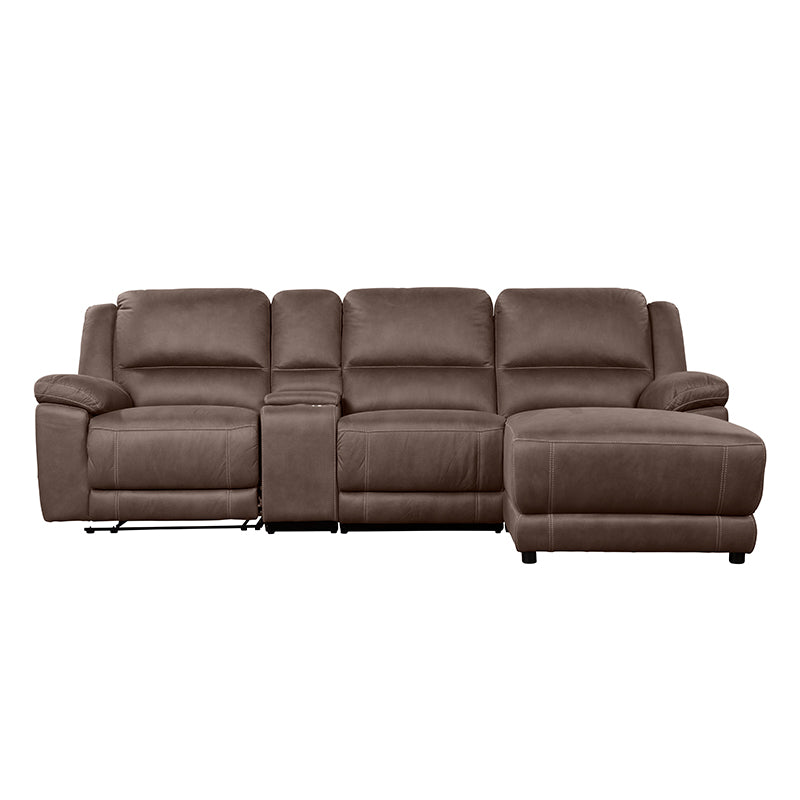 Oregon 3 Seater Recliner Sofa with RHF Chaise and Storage Console - Graphite