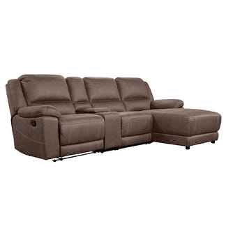 Oregon 3 Seater Recliner Sofa with RHF Chaise and Storage Console - Graphite