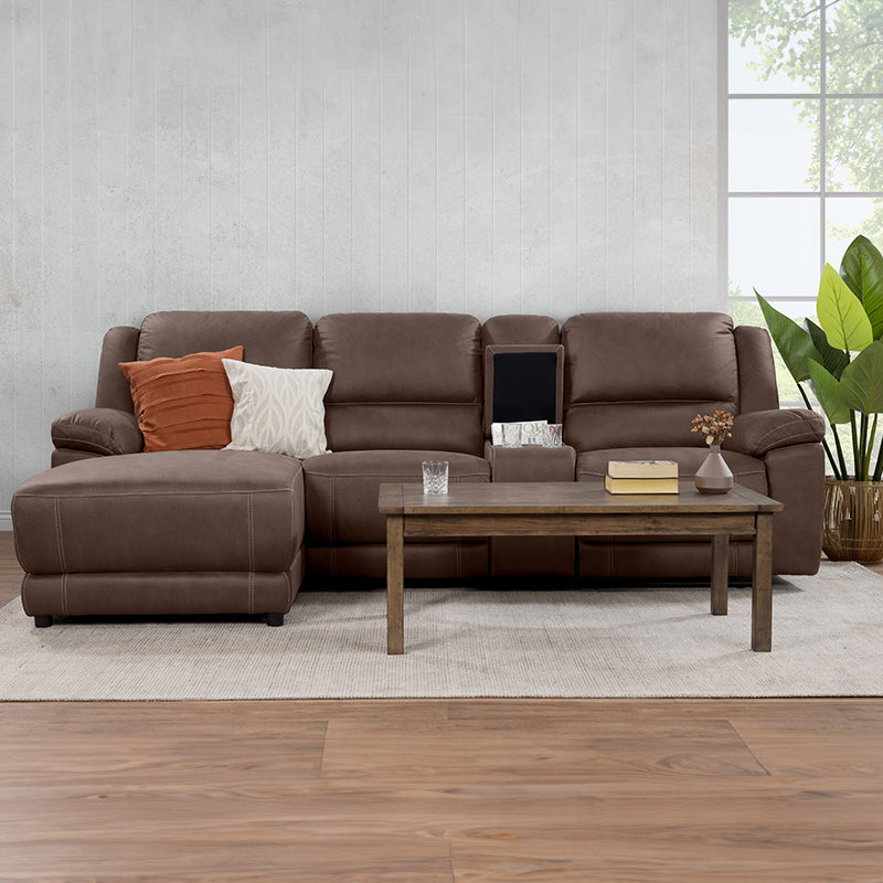 Oregon 3 Seater Recliner Sofa with LHF Chaise - Graphite