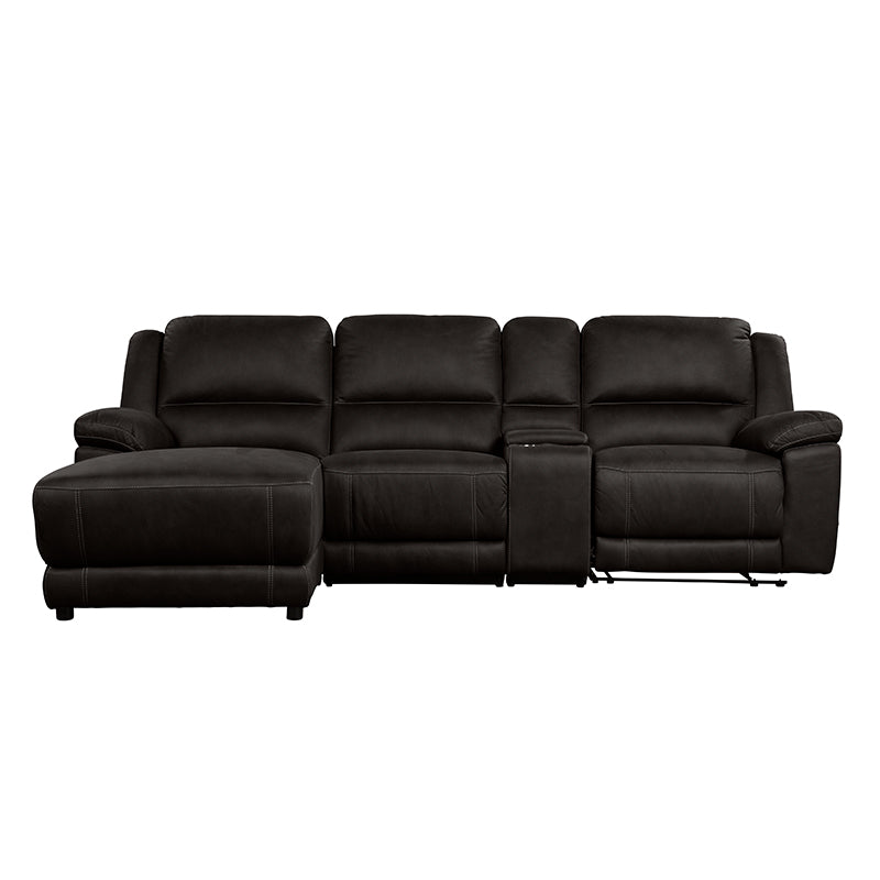 Oregon 3 Seater Recliner Sofa with LHF Chaise - King Suede Jet