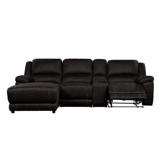 Oregon 3 Seater Recliner Sofa with LHF Chaise - King Suede Jet