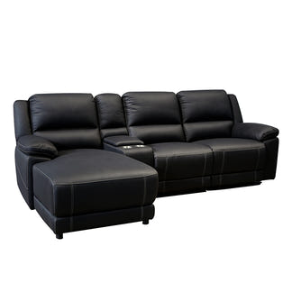 Oregon 3 Seater Recliner Sofa with LHF Chaise - King Suede Jet