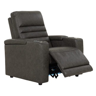 QUENTIN QUENTIN - BLACK LEATHER - ELECTRIC HOME THEATRE CHAIR
