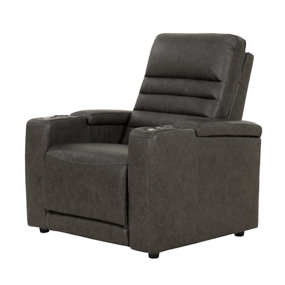 QUENTIN QUENTIN - BLACK LEATHER - ELECTRIC HOME THEATRE CHAIR