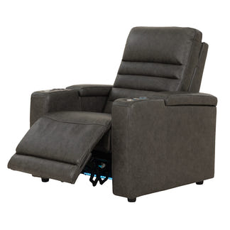 QUENTIN QUENTIN - BLACK LEATHER - ELECTRIC HOME THEATRE CHAIR