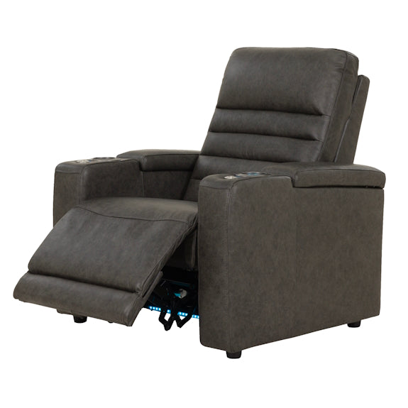 QUENTIN QUENTIN - BLACK LEATHER - ELECTRIC HOME THEATRE CHAIR