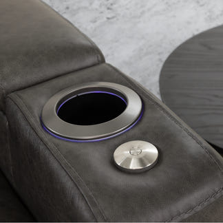QUENTIN QUENTIN - BLACK LEATHER - ELECTRIC HOME THEATRE CHAIR