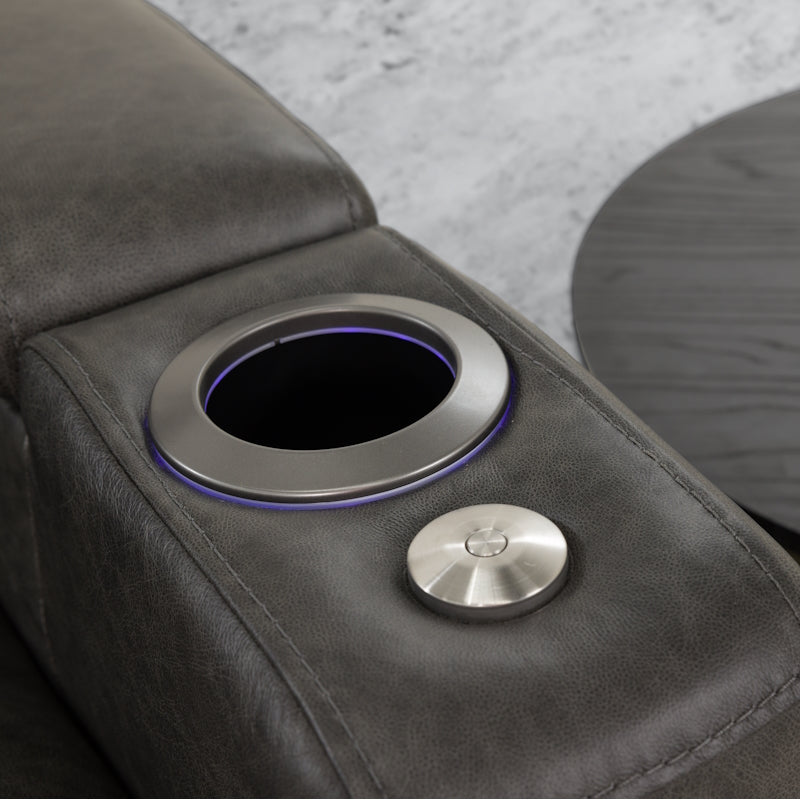QUENTIN QUENTIN - BLACK LEATHER - ELECTRIC HOME THEATRE CHAIR