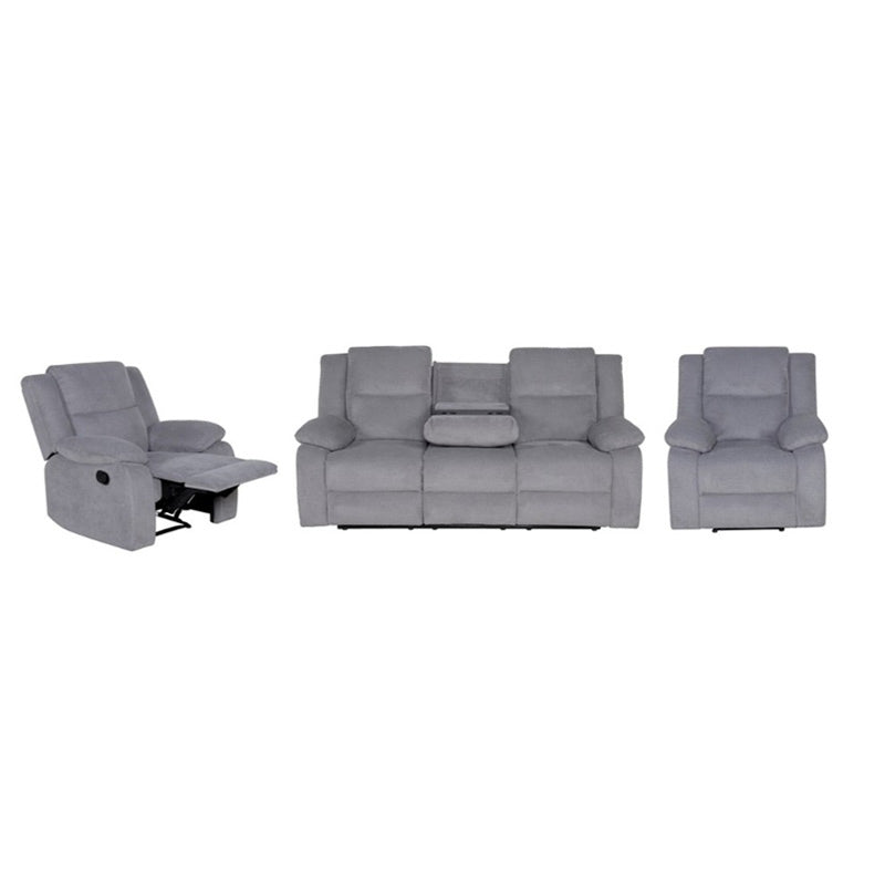 RANCHER RANCHER MED GREY - ENJOY FABRIC - 3 PCE LOUNGE SUITE 3RR+R+R
