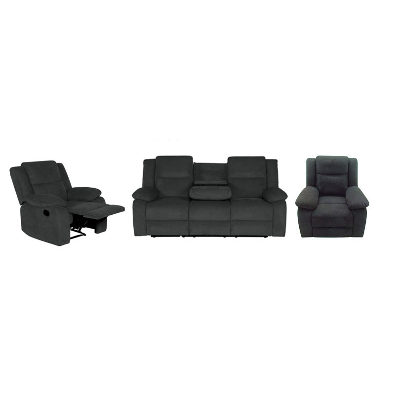 RANCHER RANCHER CHARCOAL - ENJOY FABRIC - 3 PCE LOUNGE SUITE 3RR+R+R