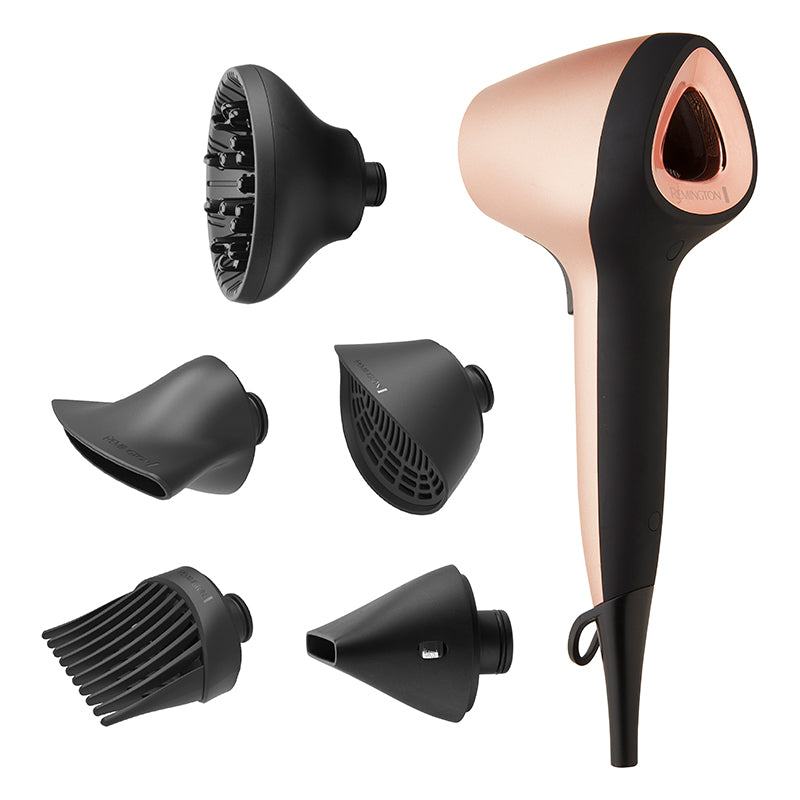 Remington Air 3 D  Plus Hair Dryer With 5 Attachments 1800  Watt