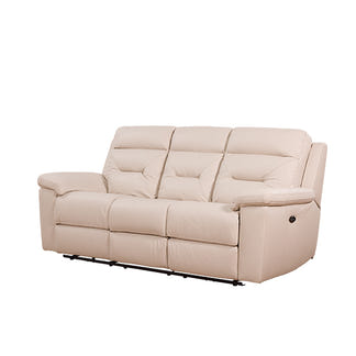 RENATO RENATO TAUPE - LEATHER - 3 SEAT ELECTRIC RECLINER