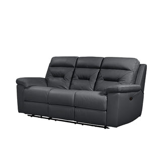 RENATO RENATO BLACK - LEATHER - 3 SEAT ELECTRIC RECLINER