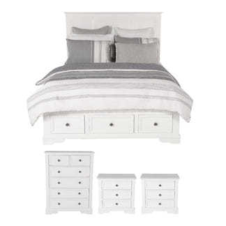 SALA MKII SALA MKII KING BEDROOM SUITE TALLBOY 4 PCE - WHITE