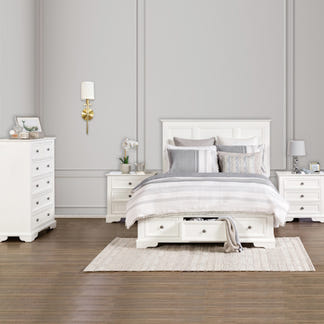 SALA MKII SALA MKII QUEEN BEDROOM SUITE TALLBOY 4 PCE - WHITE