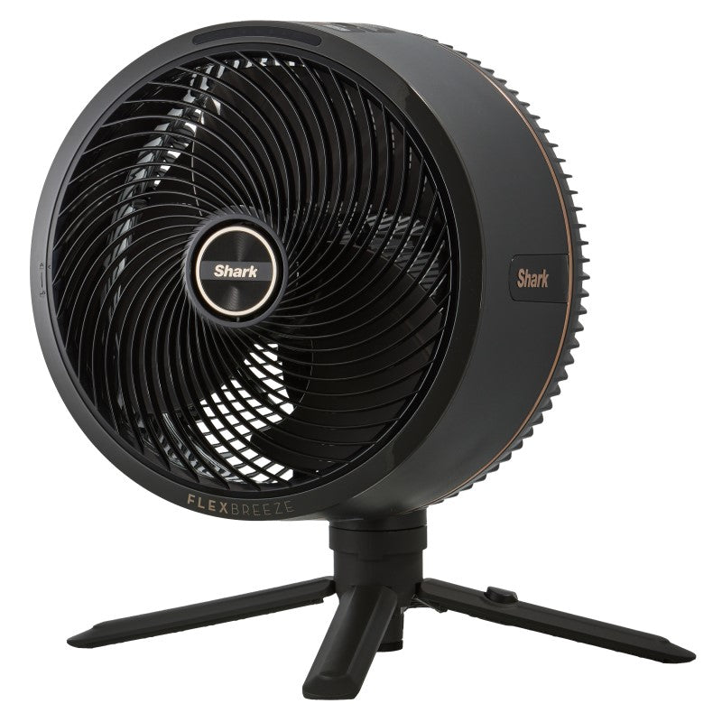 SHARK FLEXBREEZE FAN - DARK GREY WITH BRASS ACCENTS