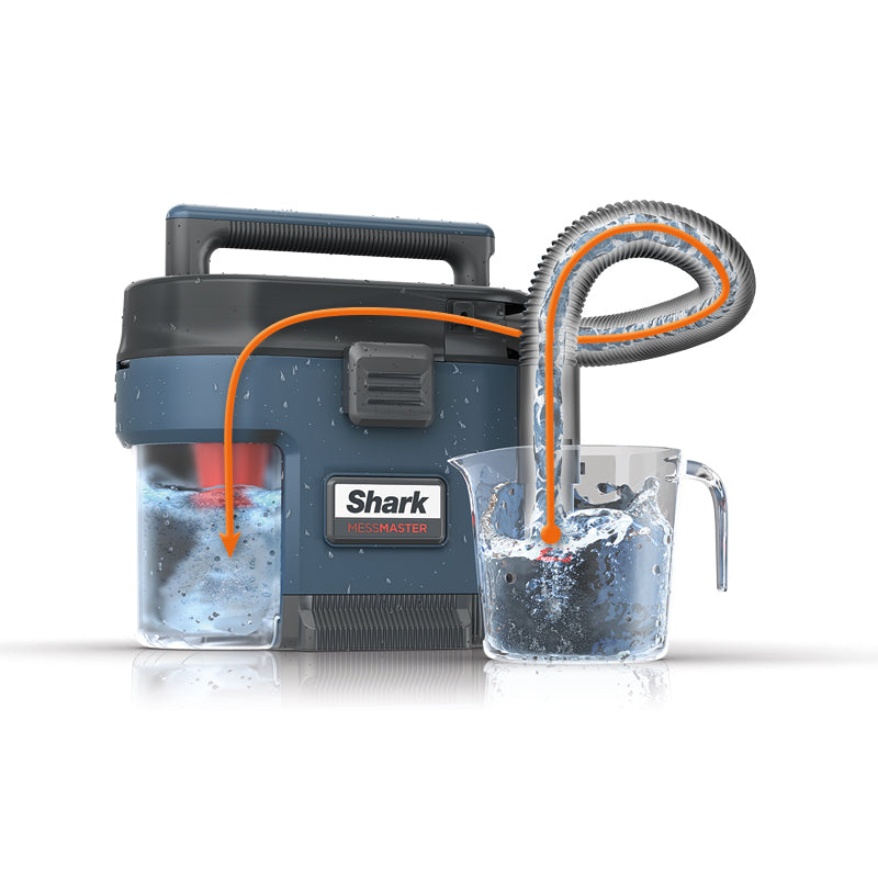 SHARK MESSMASTER WET & DRY VACUUM - NAVY - BURNT ASHES