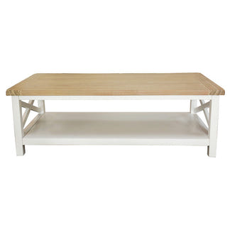 SHELLWOOD SHELLWOOD COFFEE TABLE - 1200X600 - LIGHT OAK/WHITE