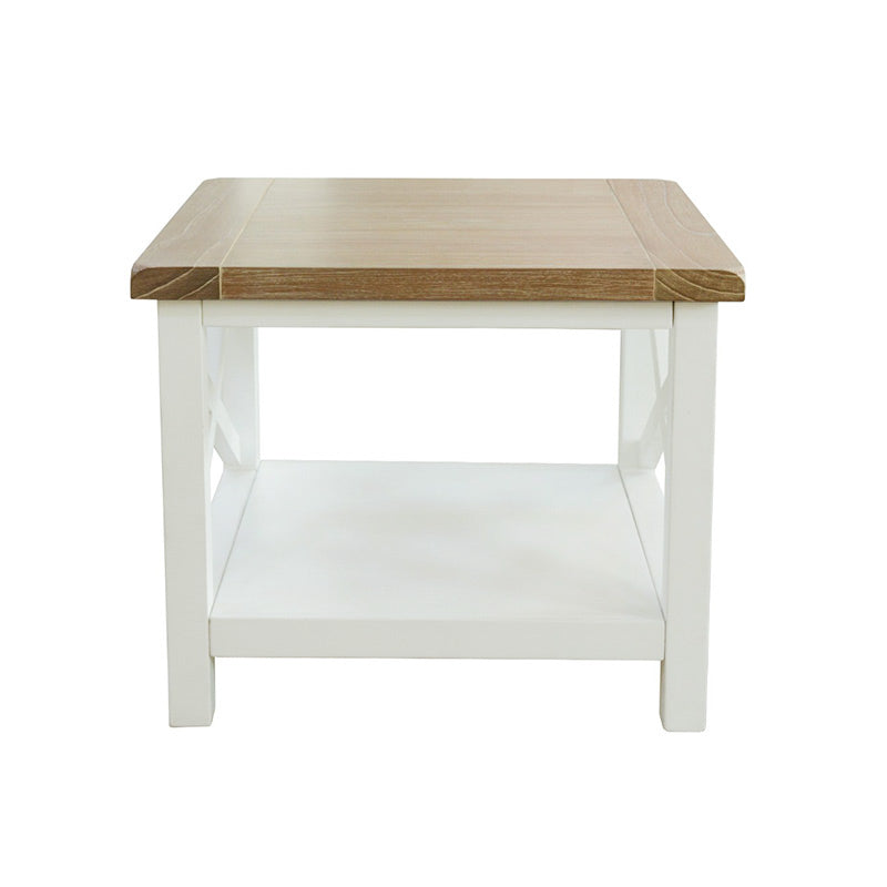 SHELLWOOD SHELLWOOD LAMP TABLE - 550X550 - LIGHT OAK/WHITE