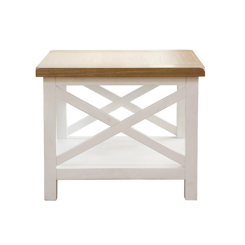 SHELLWOOD SHELLWOOD LAMP TABLE - 550X550 - LIGHT OAK/WHITE