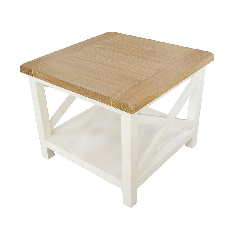 SHELLWOOD SHELLWOOD LAMP TABLE - 550X550 - LIGHT OAK/WHITE