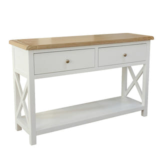SHELLWOOD SHELLWOOD CONSOLE TABLE - 1200X380 - LIGHT OAK/WHITE