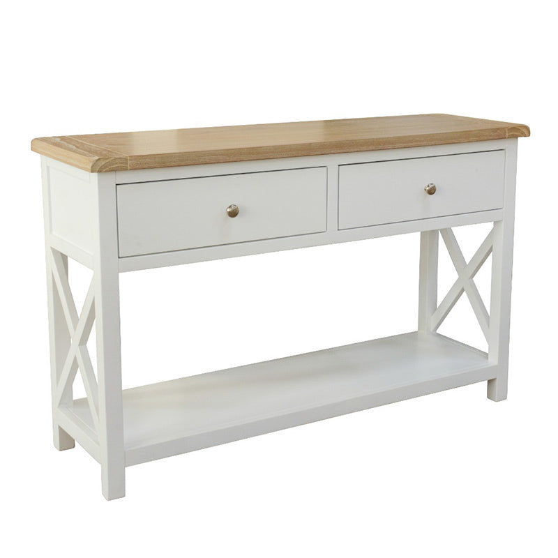 SHELLWOOD SHELLWOOD CONSOLE TABLE - 1200X380 - LIGHT OAK/WHITE