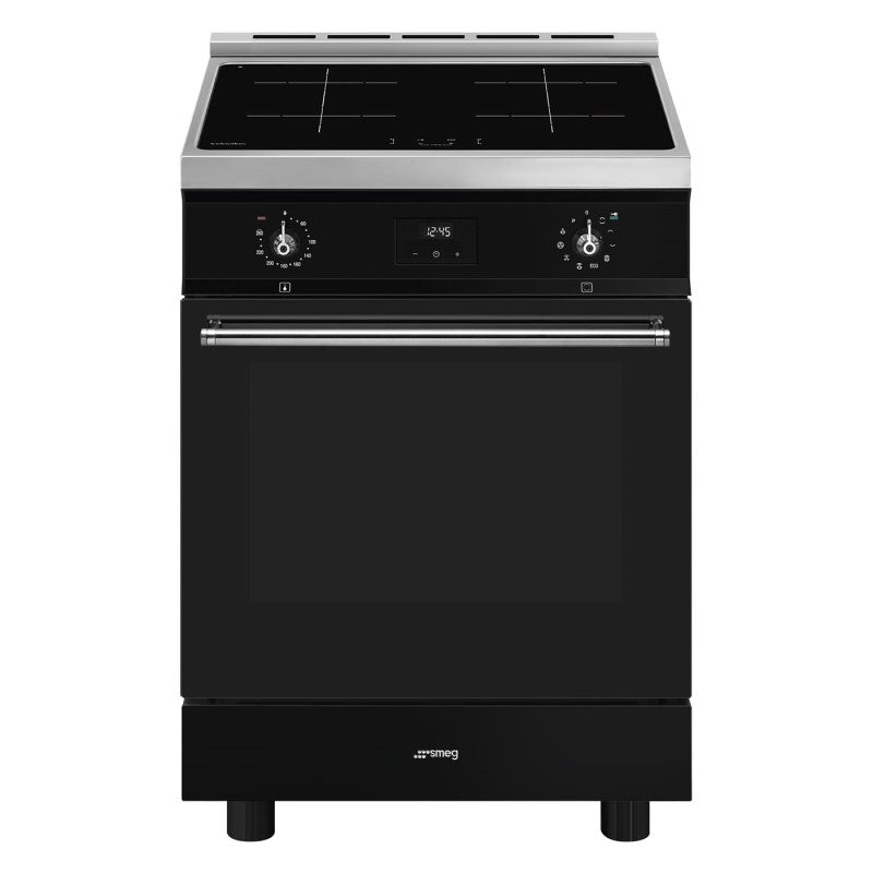 SMEG CLASSIC FREESTANDING COOKER INDUCTION PYROLYTIC GLOSS BLACK 60cm