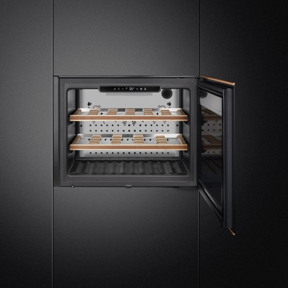 SMEG DOLCE STIL NOVO BUILT-IN WINE COOLER REVERSIBLE  BLACK 21 Bottles
