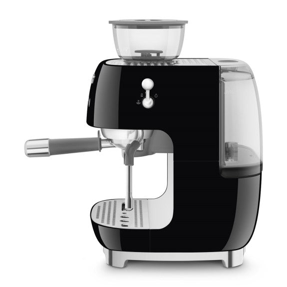 SMEG 50'S STYLE ESPRESSO MACHINE WITH GRINDER BLACK