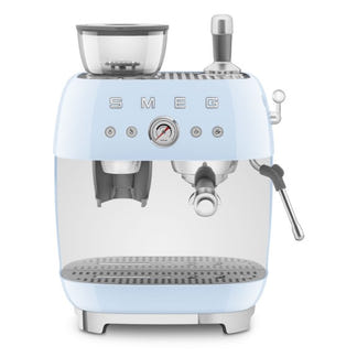 SMEG 50'S STYLE ESPRESSO MACHINE WITH GRINDER PASTEL BLUE