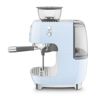 SMEG 50'S STYLE ESPRESSO MACHINE WITH GRINDER PASTEL BLUE