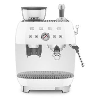 SMEG 50'S STYLE ESPRESSO MACHINE WITH GRINDER WHITE