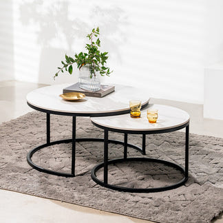 SNOW SNOW COFFEE TABLE SET - SNOW WHITE/BLACK