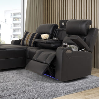 SPIELBERG SPIELBERG BLK - LEATHER - LHF ELECTRIC CHAISE
