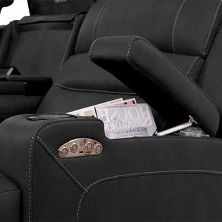 Spielberg 3 Seater Fabric Sofa with Electric Recliner and RHF Chaise - Jet