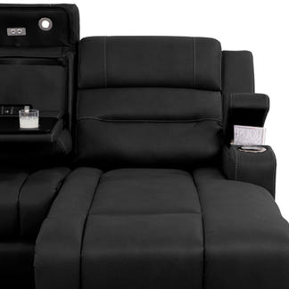 Spielberg 3 Seater Fabric Sofa with Electric Recliner and RHF Chaise - Jet
