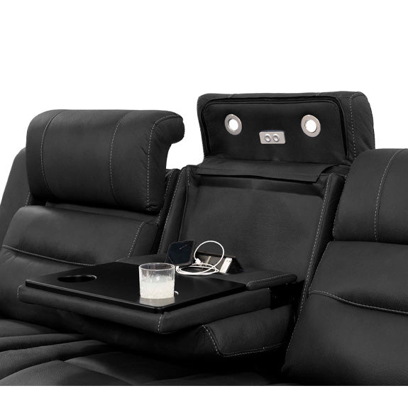 Spielberg 3 Seater Fabric Sofa with Electric Recliner and RHF Chaise - Jet